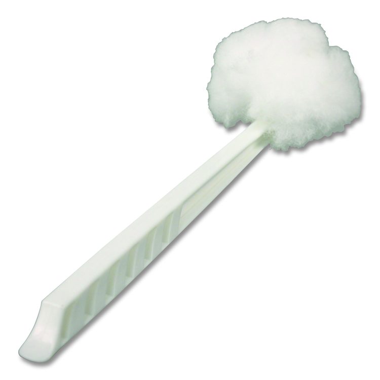 Deluxe Toilet Bowl Mop, 10" Handle, 4.5" Mop Head, White, 25/Carton