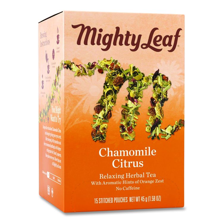 Whole Leaf Tea Pouches, Chamomile Citrus, 15/Box