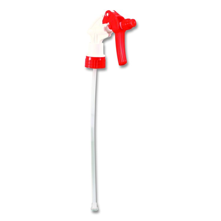 General Purpose Trigger Sprayer, 9.88" Tube, Fits 32 oz Bottles, Red/White, 24/Carton