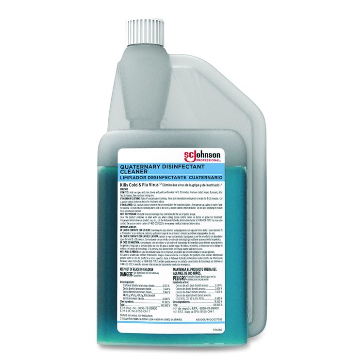 Quaternary Disinfectant Cleaner, 32 oz Bottle, 6/Carton