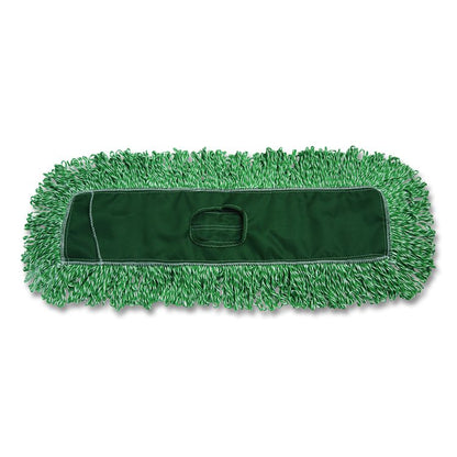Microfiber Looped-End Dust Mop Heads, 48 x 5, Green, 12/Carton