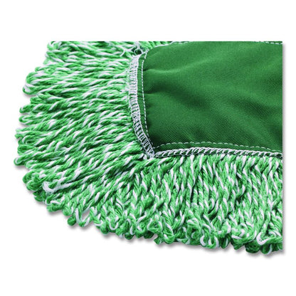 Microfiber Looped-End Dust Mop Heads, 48 x 5, Green, 12/Carton