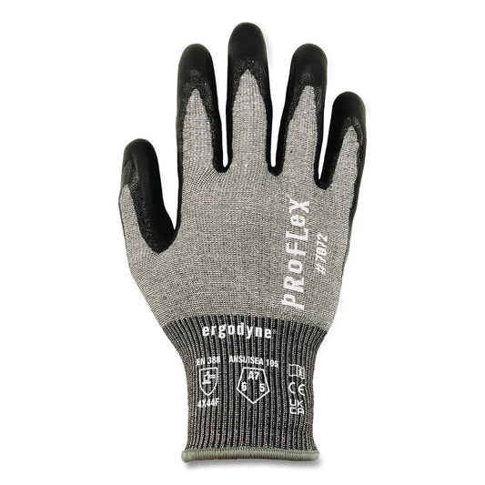 ProFlex 7072 ANSI A7 Nitrile-Coated CR Gloves, EN388: 4X44F, 7" Long, X-Small, Gray, Pair