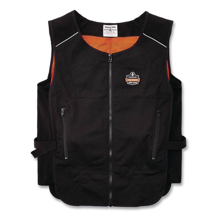 Chill-Its 6260 Lightweight Phase Change Cooling Vest with Packs, Cotton/Poly, 2X-Large/3X-Large, Black