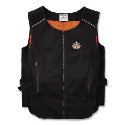 Chill-Its 6260 Lightweight Phase Change Cooling Vest with Packs, Cotton/Poly, 2X-Large/3X-Large, Black
