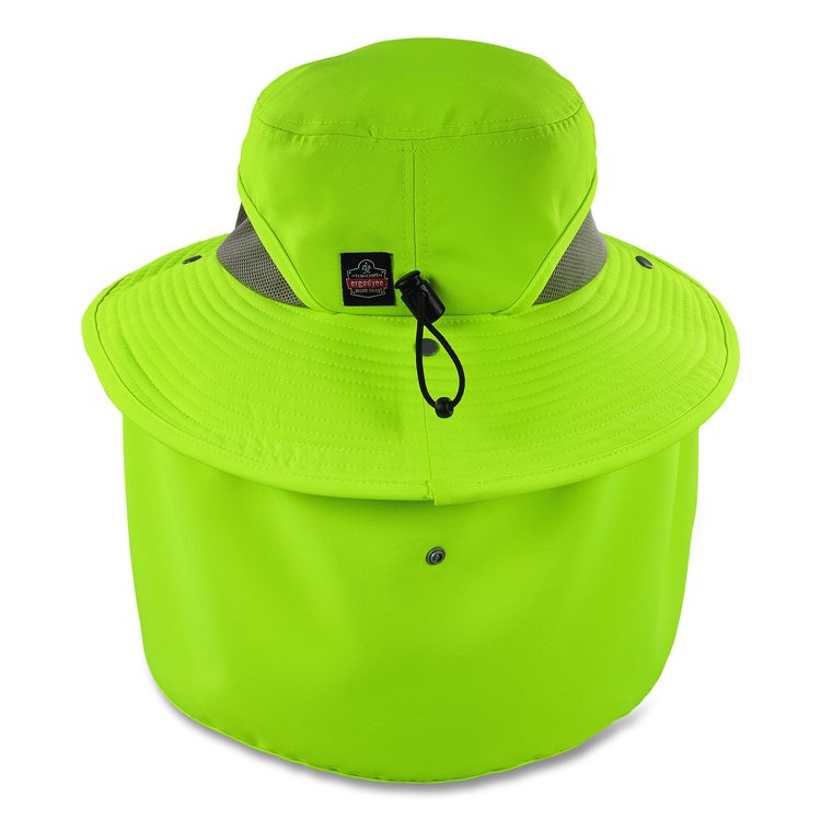Chill-Its 8934 Ranger Hat with Neck Shade, Microfiber/Polyester, Small/Medium, Lime