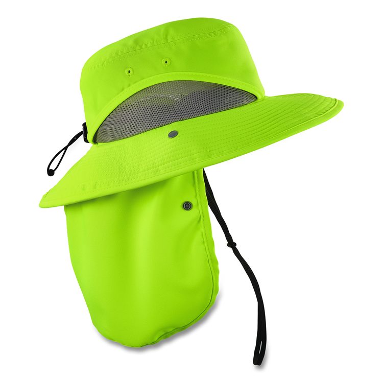 Chill-Its 8934 Ranger Hat with Neck Shade, Microfiber/Polyester, Large/X-Large, Lime