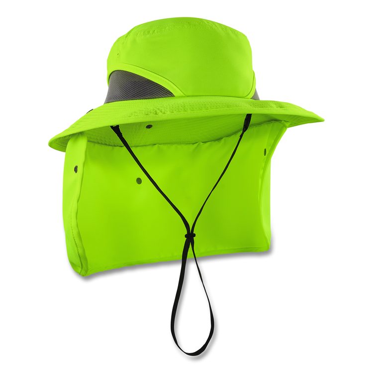 Chill-Its 8934 Ranger Hat with Neck Shade, Microfiber/Polyester, Small/Medium, Lime