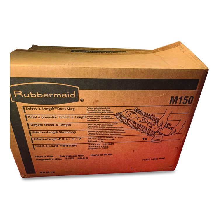 Cut To Length Dust Mops, Cotton, White, Cut-End, 5 x 40 Ft, 1 Box
