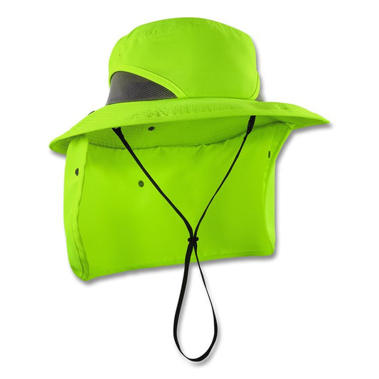 Chill-Its 8934 Ranger Hat with Neck Shade, Microfiber/Polyester, Large/X-Large, Lime