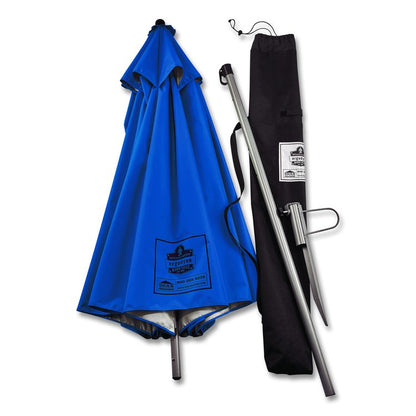 Shax 6100 Lightweight Work Umbrella, 90" Span, 92" Long, Blue Canopy