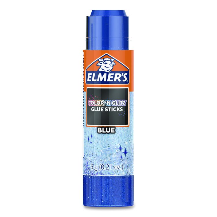 Glitter Glue Sticks, 0.21 oz, Applies Assorted Colors, Dries Clear Glitter, 4/Pack
