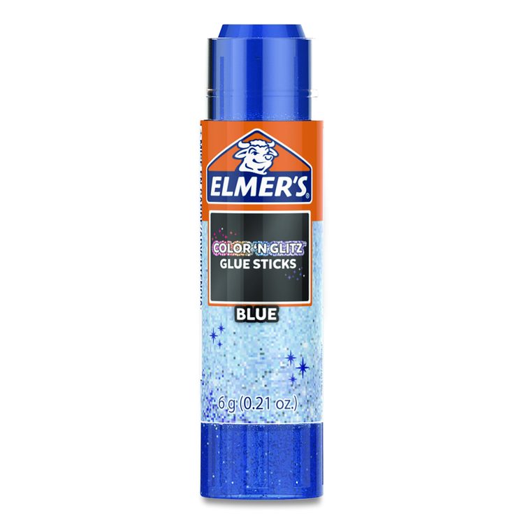 Glitter Glue Sticks, Applies Assorted Colors, 0.21 oz, Dries Clear Glitter, 12/Pack