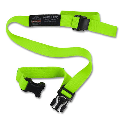 Squids 3150 Elastic Lanyard with Buckle, 2 lb Max Working Capacity, 18"-48" Long, Lime, 10/Pack