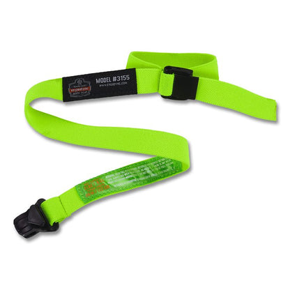 Squids 3155 Elastic Lanyard with Clamp, 2 lb Max Working Capacity, 18"-48" Long, Lime, 10/Pack