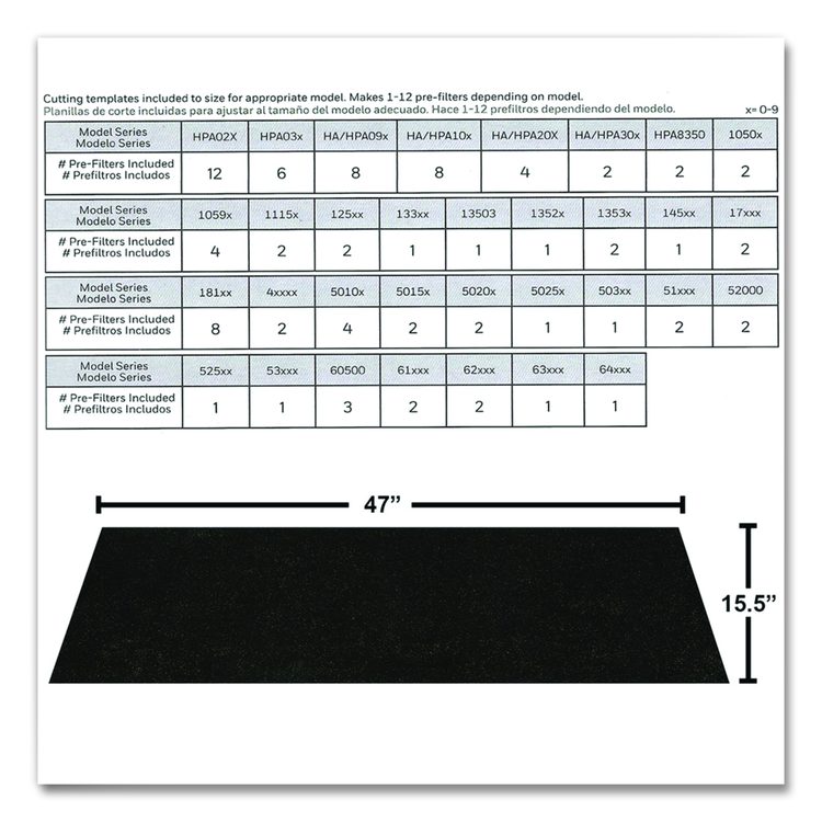 Filter A Plus Household Odor and Gas Reducing Universal Pre-Filter
