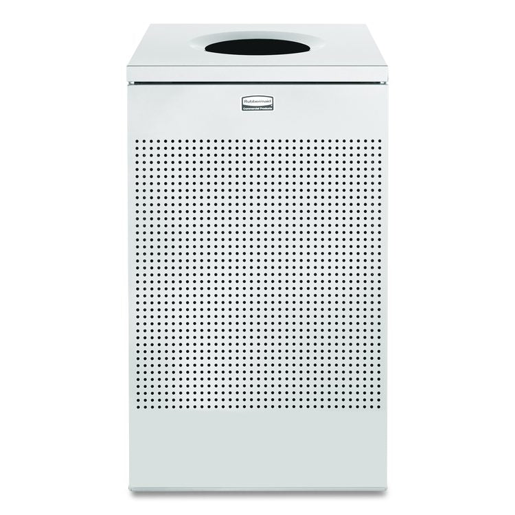 Designer Line Silhouettes Waste Receptacle, 20 gal, Steel, Silver Metallic