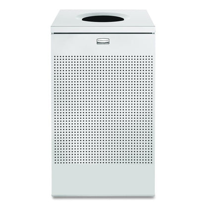 Designer Line Silhouettes Waste Receptacle, 20 gal, Steel, Silver Metallic