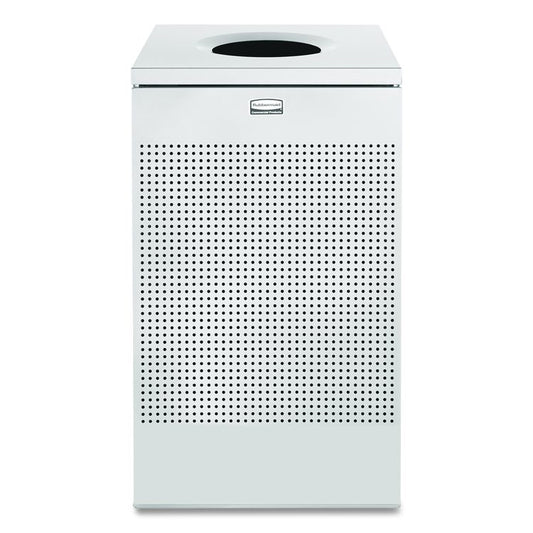 Designer Line Silhouettes Waste Receptacle, 20 gal, Steel, Silver Metallic