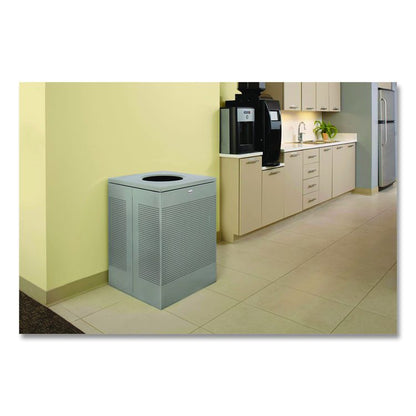 Designer Line Silhouettes Waste Receptacle, 20 gal, Steel, Silver Metallic