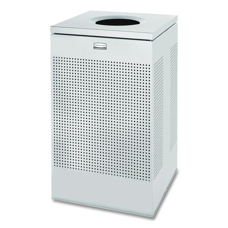 Designer Line Silhouettes Waste Receptacle, 20 gal, Steel, Silver Metallic