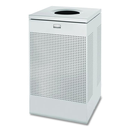 Designer Line Silhouettes Waste Receptacle, 20 gal, Steel, Silver Metallic