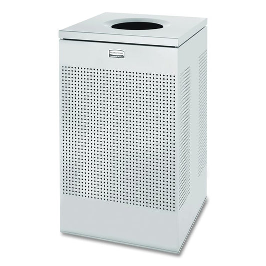 Designer Line Silhouettes Waste Receptacle, 20 gal, Steel, Silver Metallic