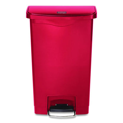 Streamline Resin Step-On Container, Front Step Style, 8 gal, Polyethylene, Red