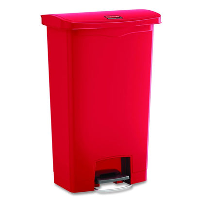 Streamline Resin Step-On Container, Front Step Style, 8 gal, Polyethylene, Red