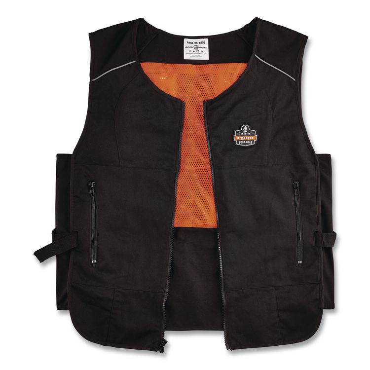 Chill-Its 6260 Lightweight Phase Change Cooling Vest with Packs, Cotton/Poly, 2X-Large/3X-Large, Black