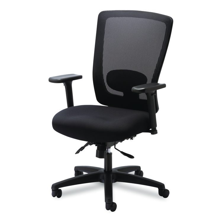 Alera Envy Series Mesh Mid-Back Multifunction Chair, Supports Up to 250 lb, 17" to 21.5" Seat Height, Black