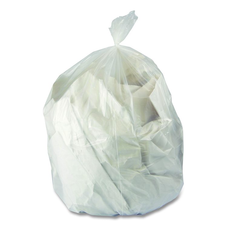 Linear Low-Density Can Liners, 16 gal, 0.7 mil, 24" x 32", Clear, Flat Pack, 500/Carton