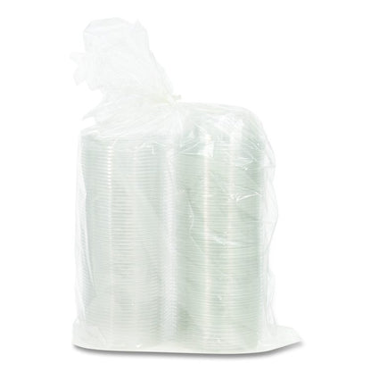 SafeSeal Tamper-Resistant, Tamper-Evident Bowls with Flat Lid, 8 oz, 5.5" Diameter x 1.7" h, Clear, Plastic, 240/Carton