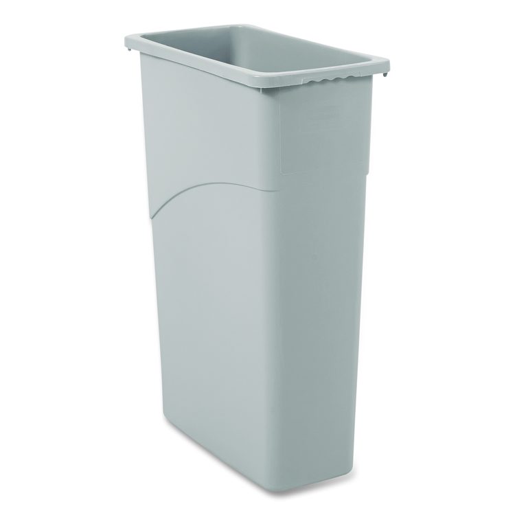Slim Waste Container, 23 gal, Plastic, Gray