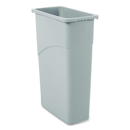 Slim Waste Container, 23 gal, Plastic, Gray