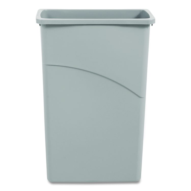Slim Waste Container, 23 gal, Plastic, Gray