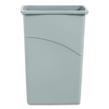 Slim Waste Container, 23 gal, Plastic, Gray