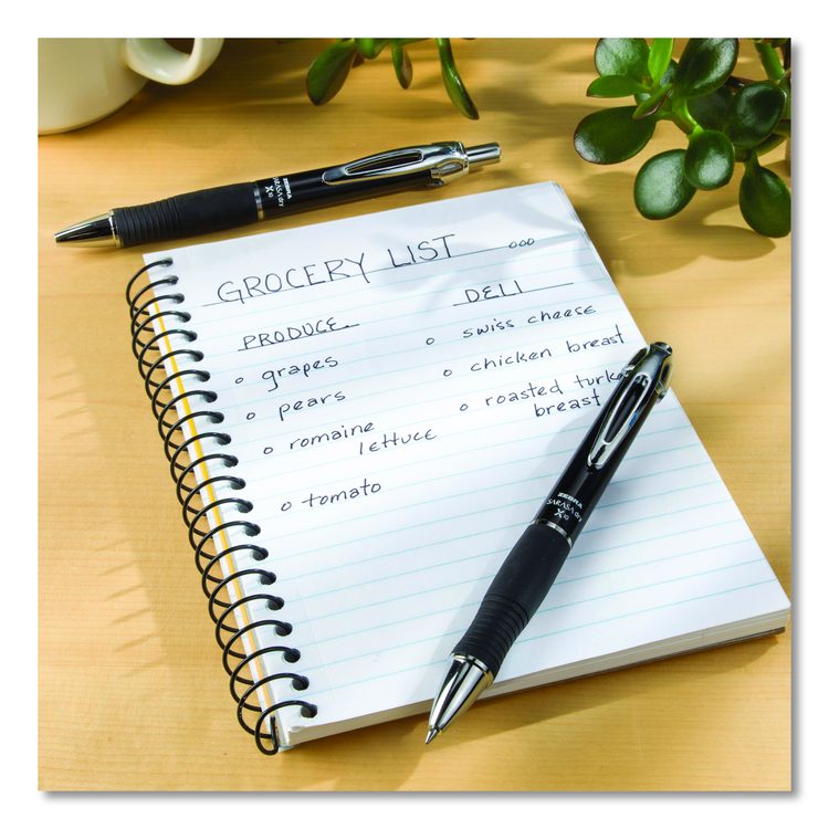 Sarasa Dry X10 Gel Pen, Retractable, Medium 0.7 mm, Black Ink, Black/Silver Barrel, 12/Pack