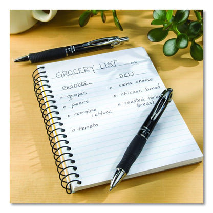 Sarasa Dry X10 Gel Pen, Retractable, Medium 0.7 mm, Black Ink, Black/Silver Barrel, 12/Pack