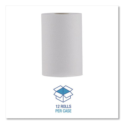 Hardwound Paper Towels, Nonperforated, 1-Ply, 8" x 350 ft, White, 12 Rolls/Carton