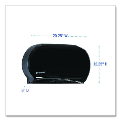 Jumbo Twin Toilet Tissue Dispenser, 20.25 x 6 x 12.25, Black