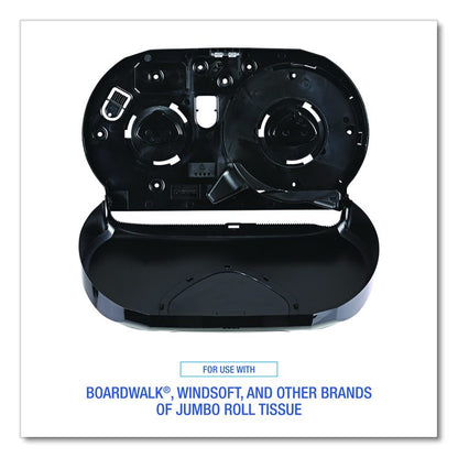 Jumbo Twin Toilet Tissue Dispenser, 20.25 x 6 x 12.25, Black