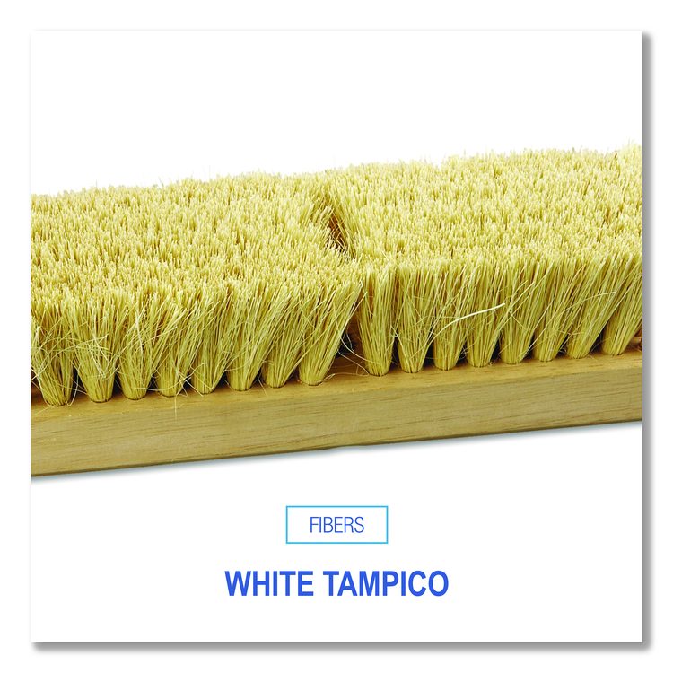 Deck Brush Head, 2" White Tampico Fiber Bristles, 10" Brush