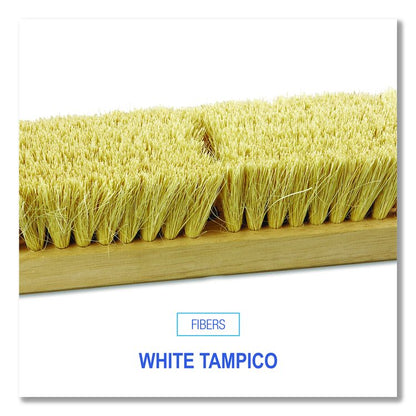 Deck Brush Head, 2" White Tampico Fiber Bristles, 10" Brush