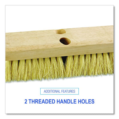 Deck Brush Head, 2" White Tampico Fiber Bristles, 10" Brush