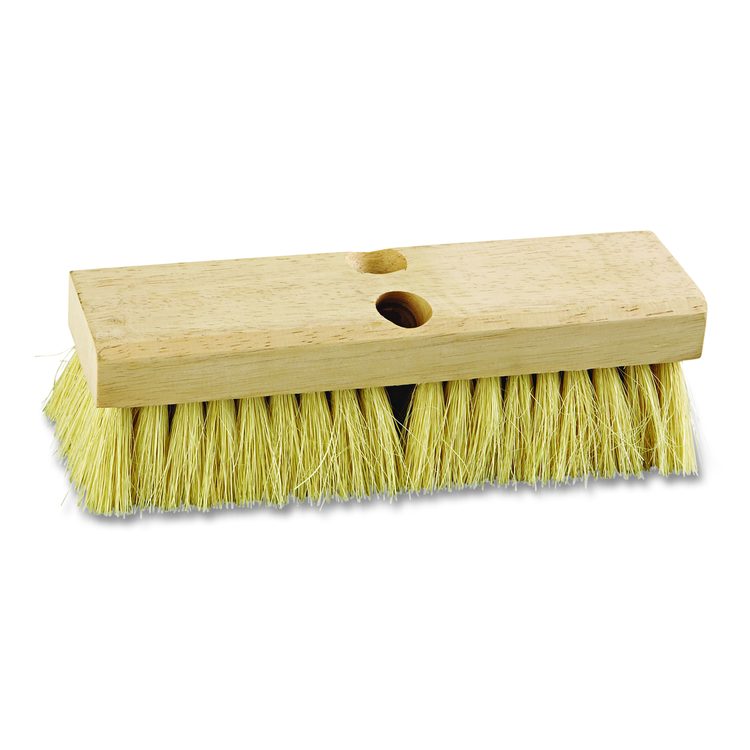 Deck Brush Head, 2" White Tampico Fiber Bristles, 10" Brush