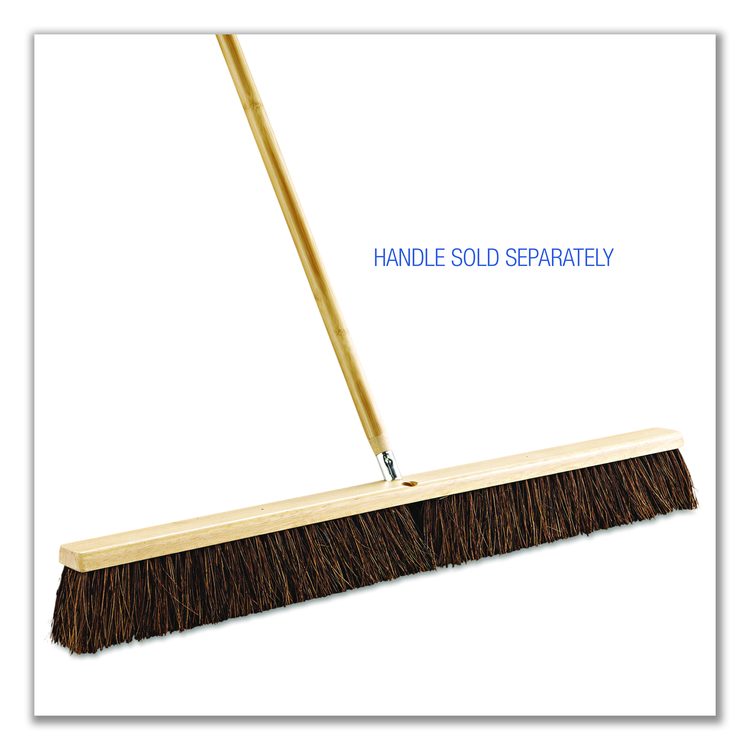 Floor Brush Head, 3.25" Brown Palmyra Fiber Bristles, 36" Brush