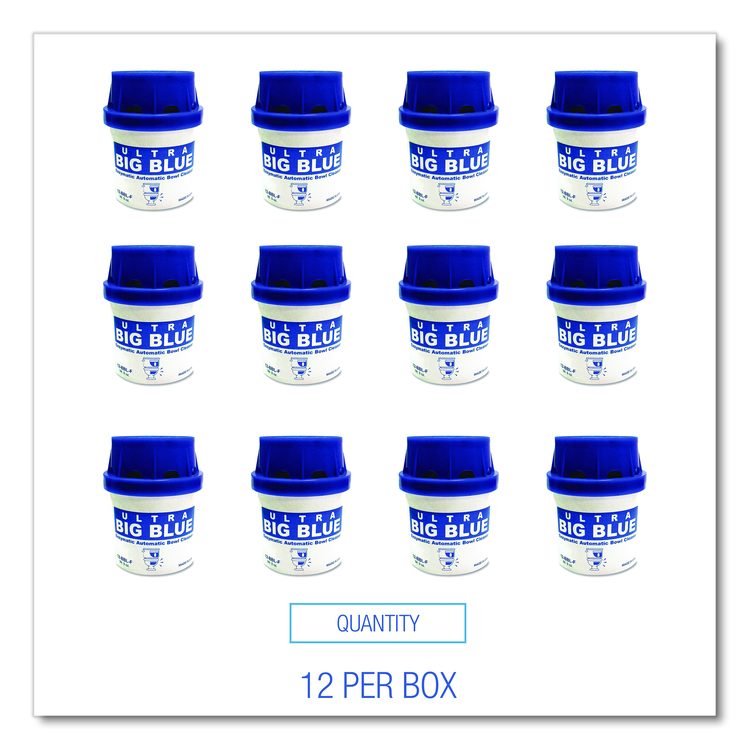 In-Tank Blue Automatic Toilet Bowl Cleaner, Unscented, 9 oz Canister, 12/Box