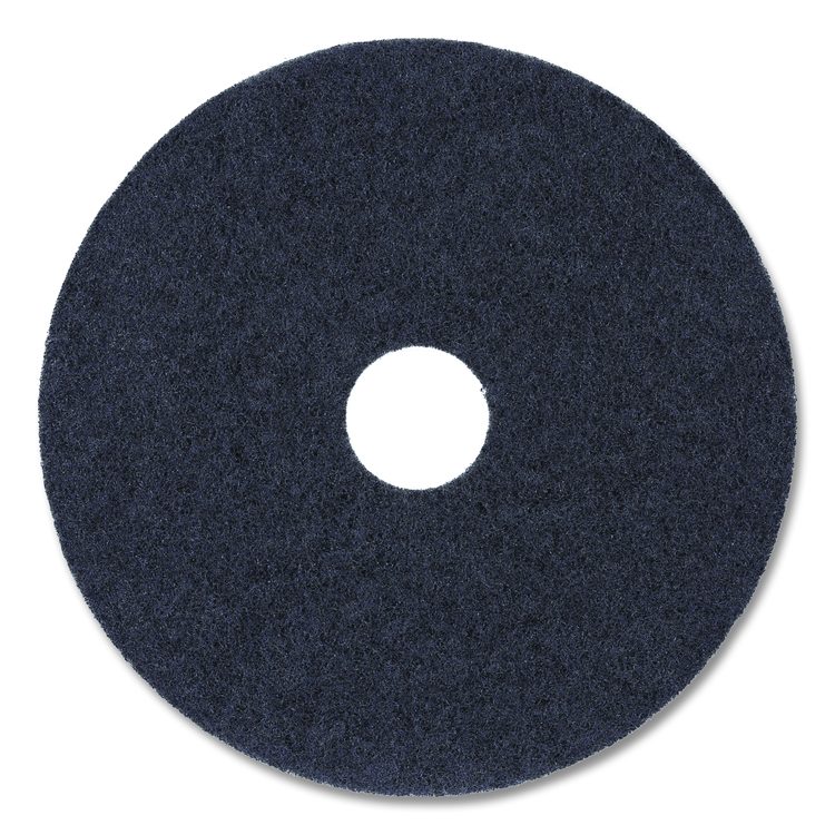Stripping Floor Pads, 15" Diameter, Black, 5/Carton