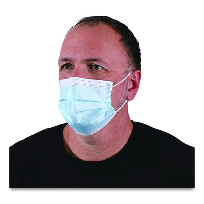 Three-Ply General Use Face Mask, Polypropylene, One Size Fits Most, Blue, 50/Box